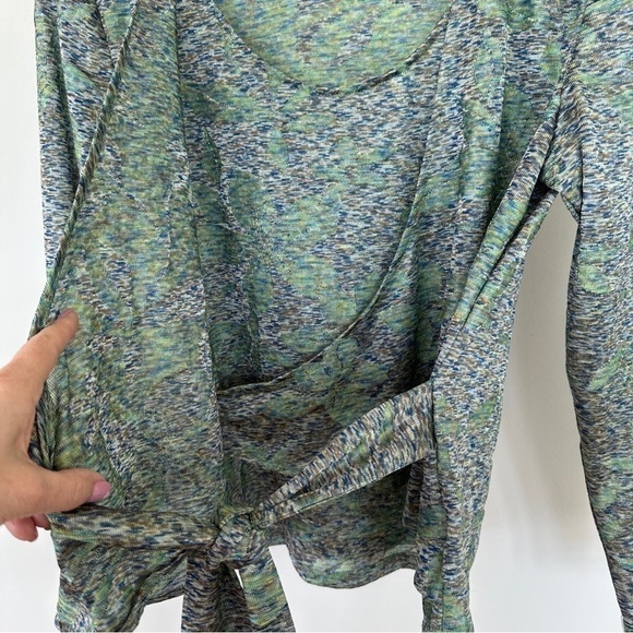 Coldwater  Creek surplice top with long sleeves, faux wrap with side tie, knit - Picture 5 of 10